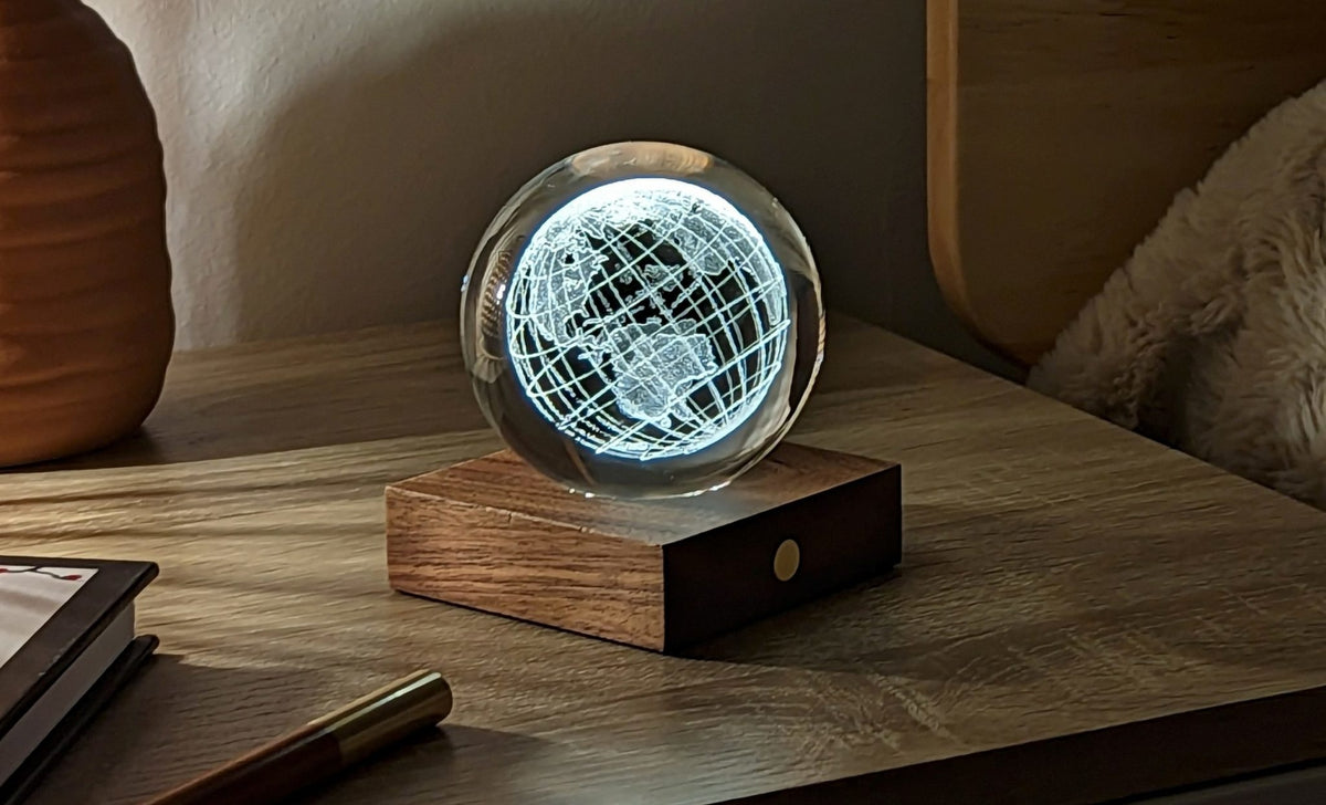 Lampe Amber Crystal Light - Globe Terrestre
