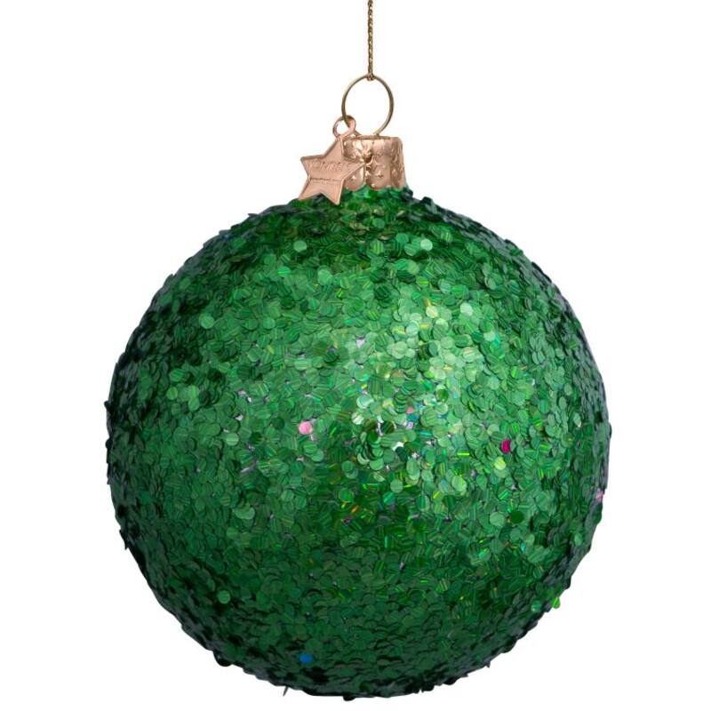 Groene hologram glitters in de kerstbal