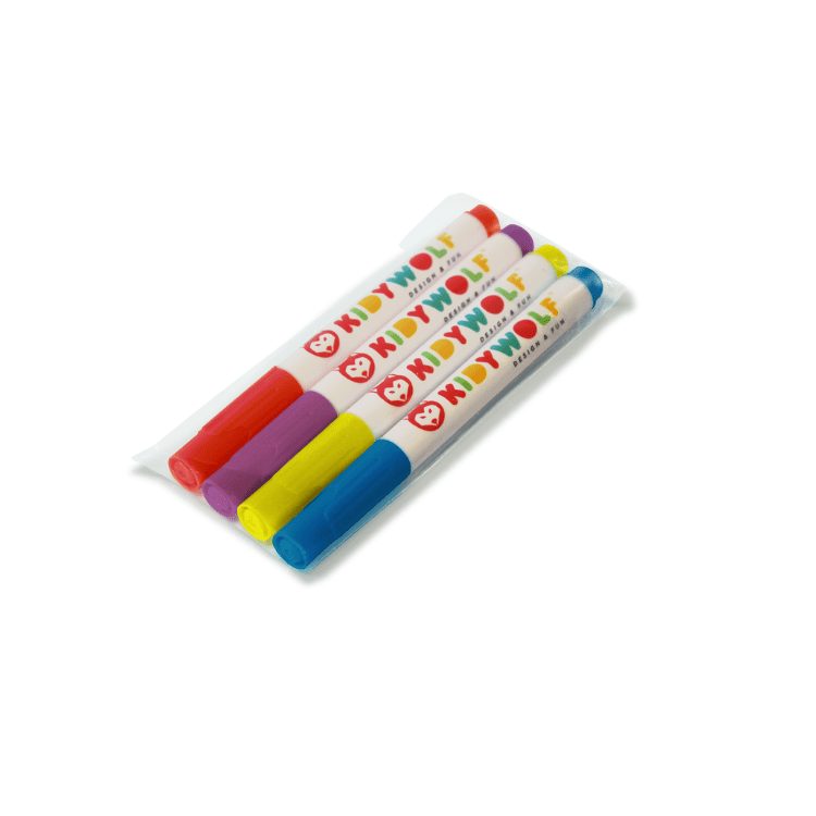 Fluorescent Markers - KidyMarker Red, Purple, Yellow & Blue 