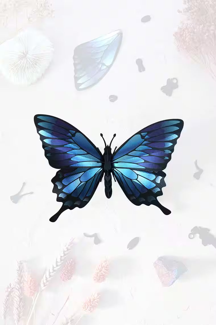 Knutselpakket van papier - Zwaluwstaartvlinder - Blauw