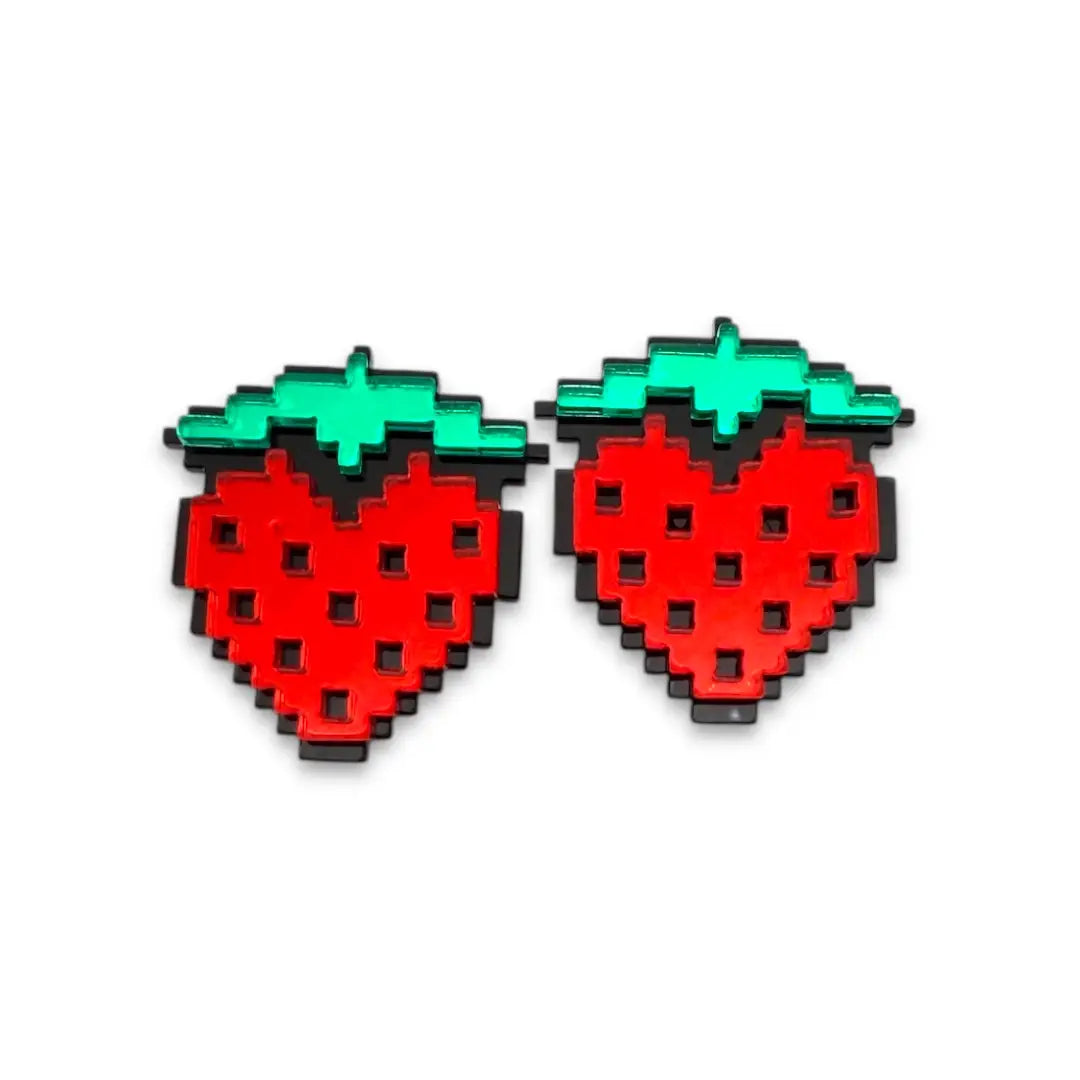 Pixel Aardbei Oorbellen