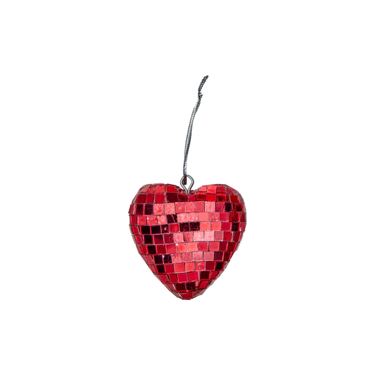 Disco spiegelbol - "hart" rood klein