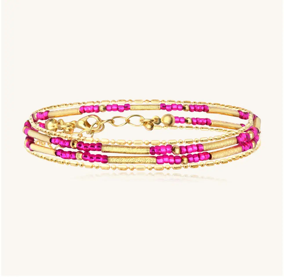 Bracelet divine 2 Tours Tube patiné