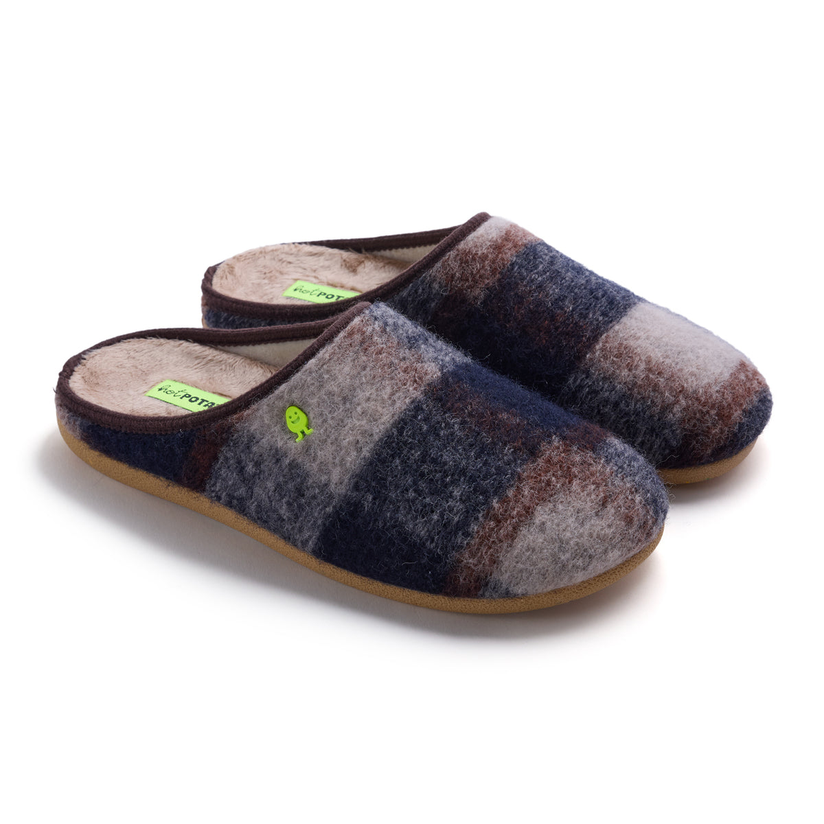 Pantoufle Carreaux brown