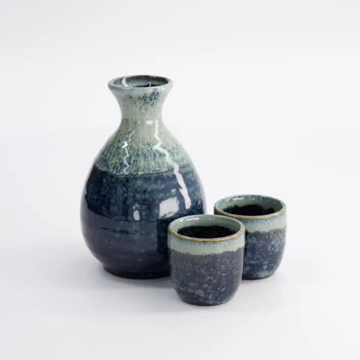 Coffret à saké Namako Unofu – 3 pièces