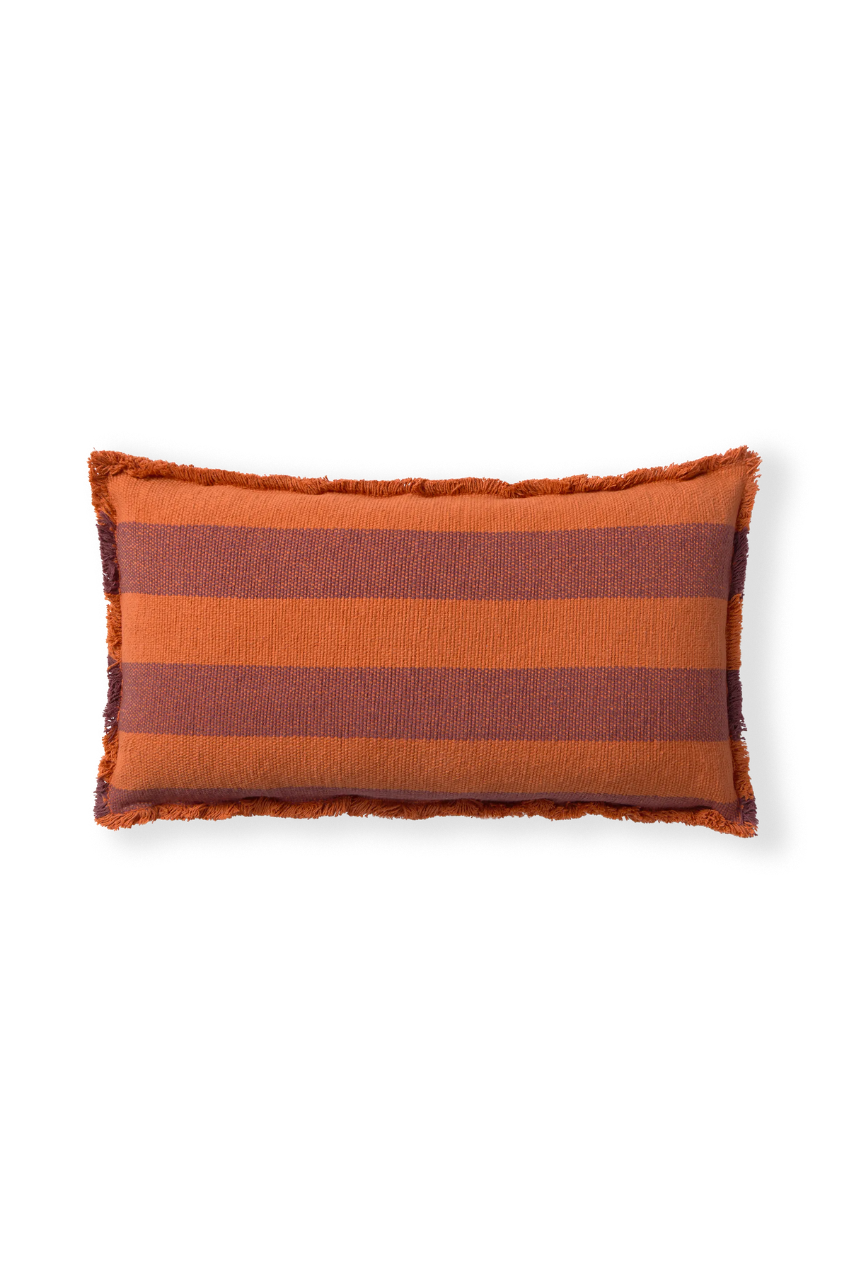 Coussin rectangulaire rayé Terracotta