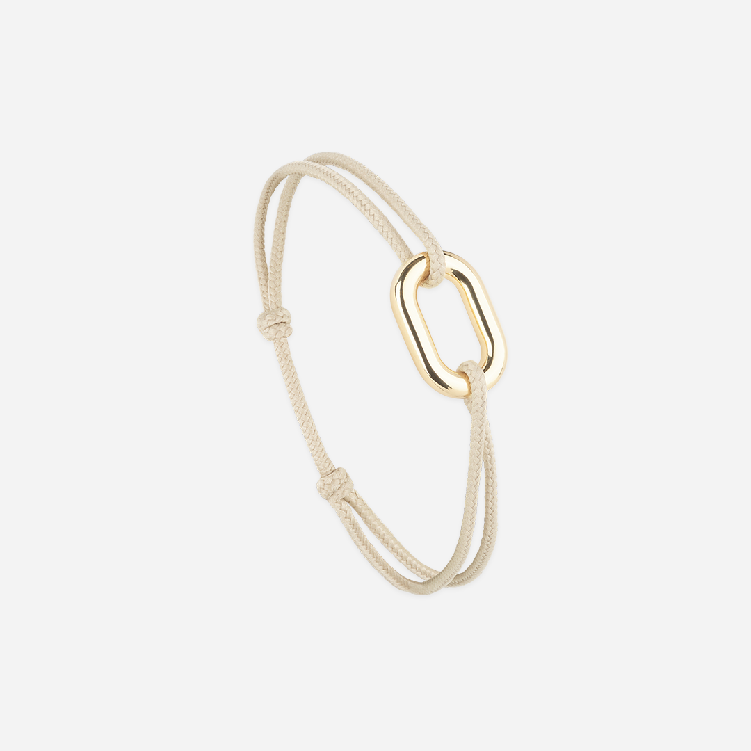 Bracelet Maillon - Ecubier Beige/Or
