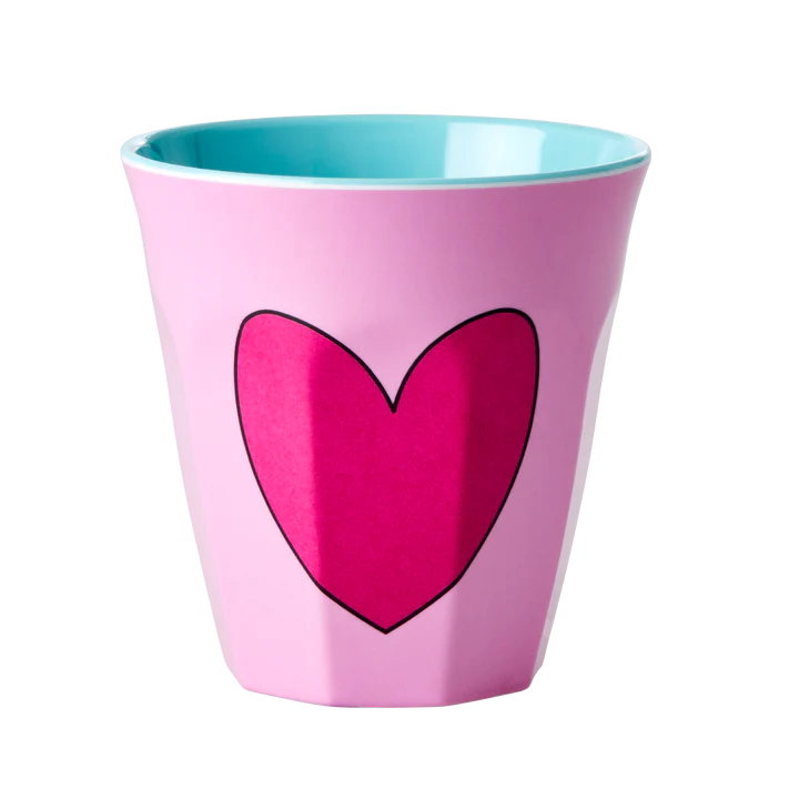 Gobelet en Mélamine - heart pink inside blue