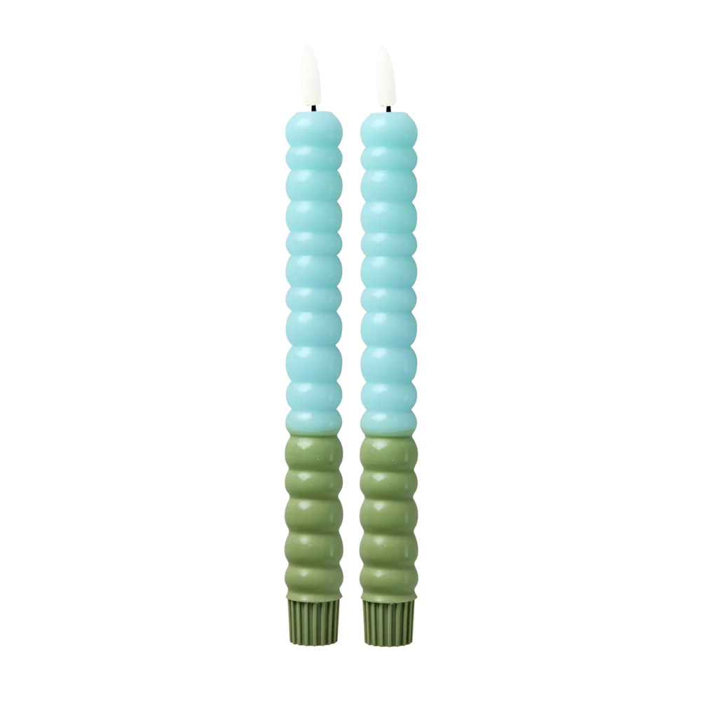 Bougies LED - Vert et Menthe (set de 2)