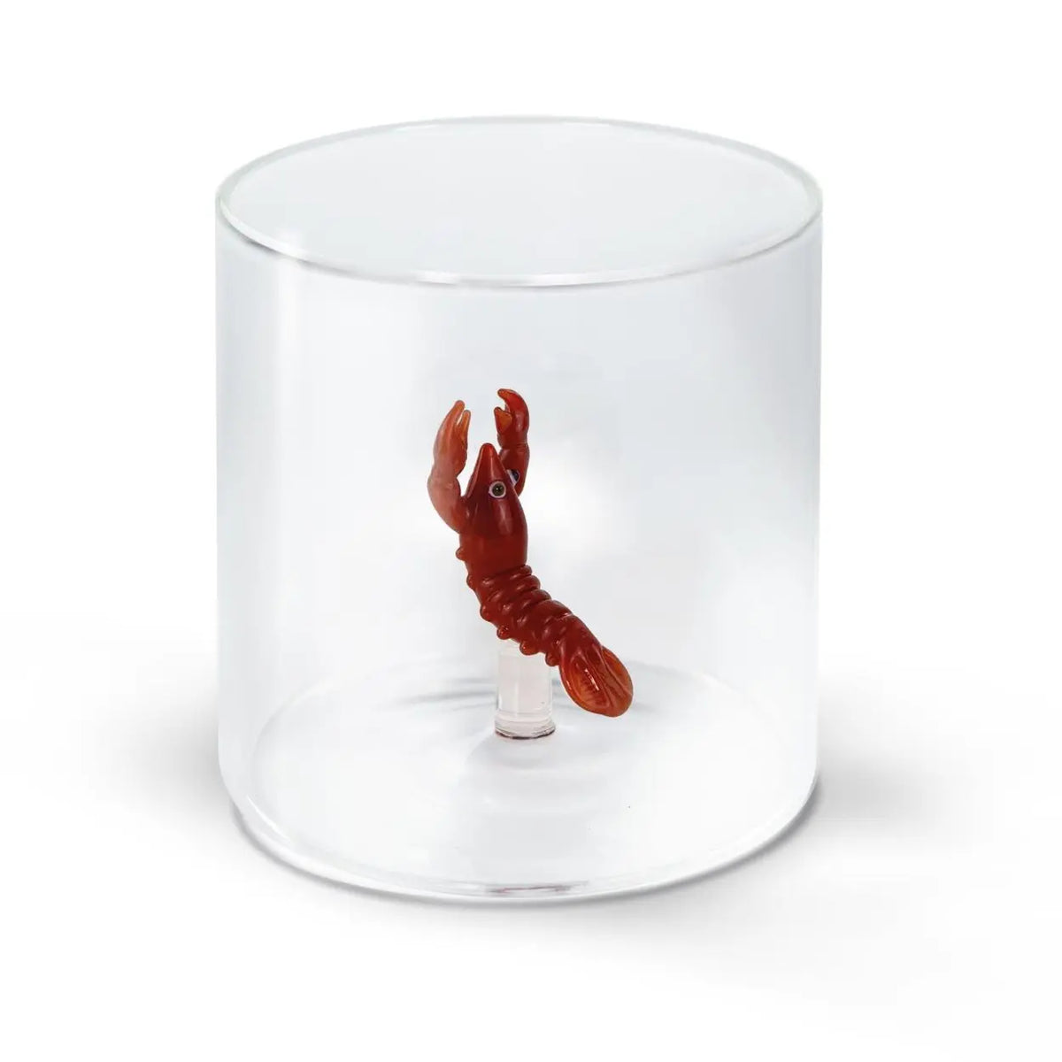 Geblazen glazen drinkglas met kreeftdecoratie