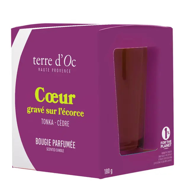 Bougie Parfumée - Cœur Gravé sur l'écorce