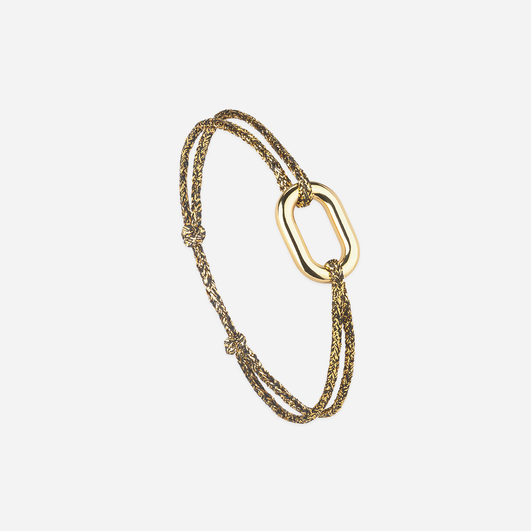 Bracelet Maillon - Manille Or Noir/Or