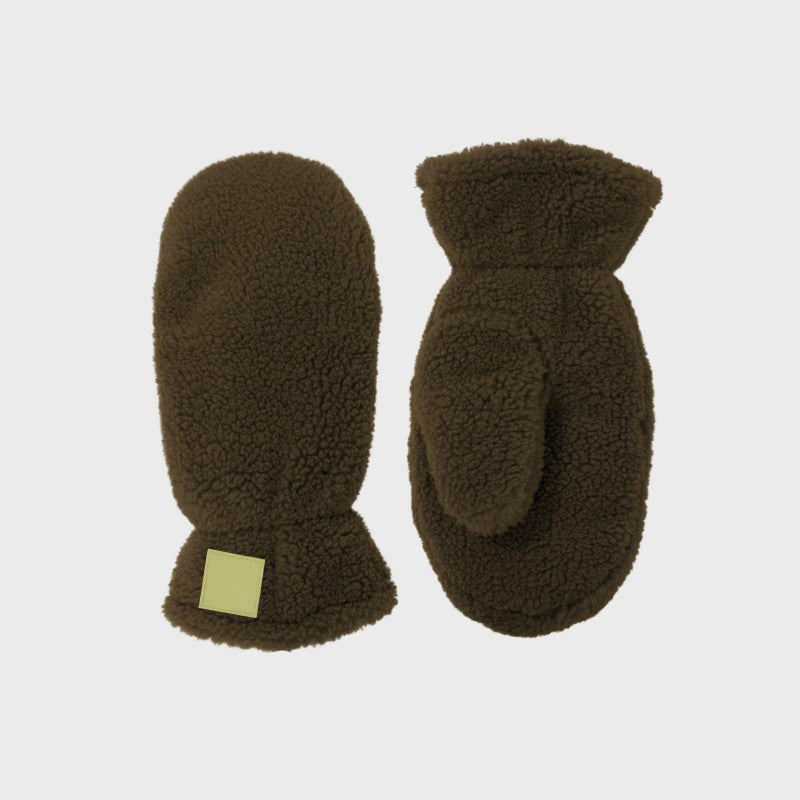 Sherpa fleece wanten - Bruin