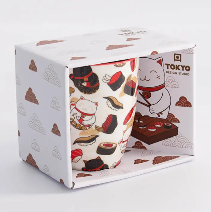 Mug Kawaii Lucky Cat Sushi – 340 ml