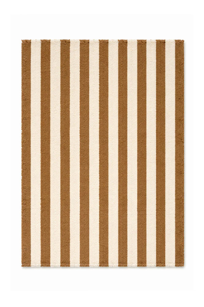 Petit Tapis Rayé Natural et Ochre