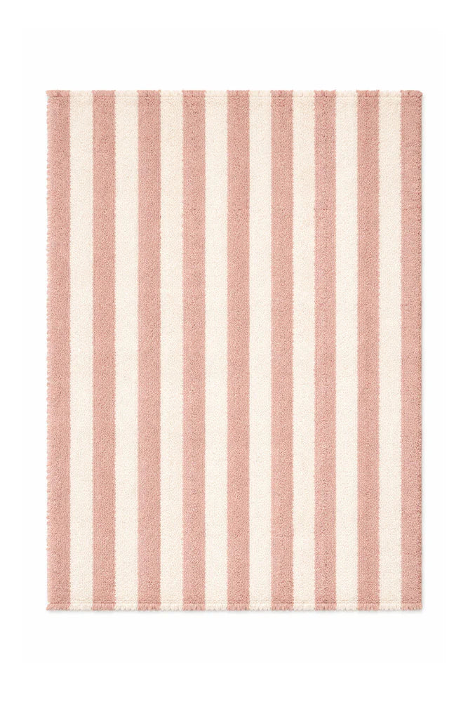Petit Tapis rayé Natural et Vintage Nude