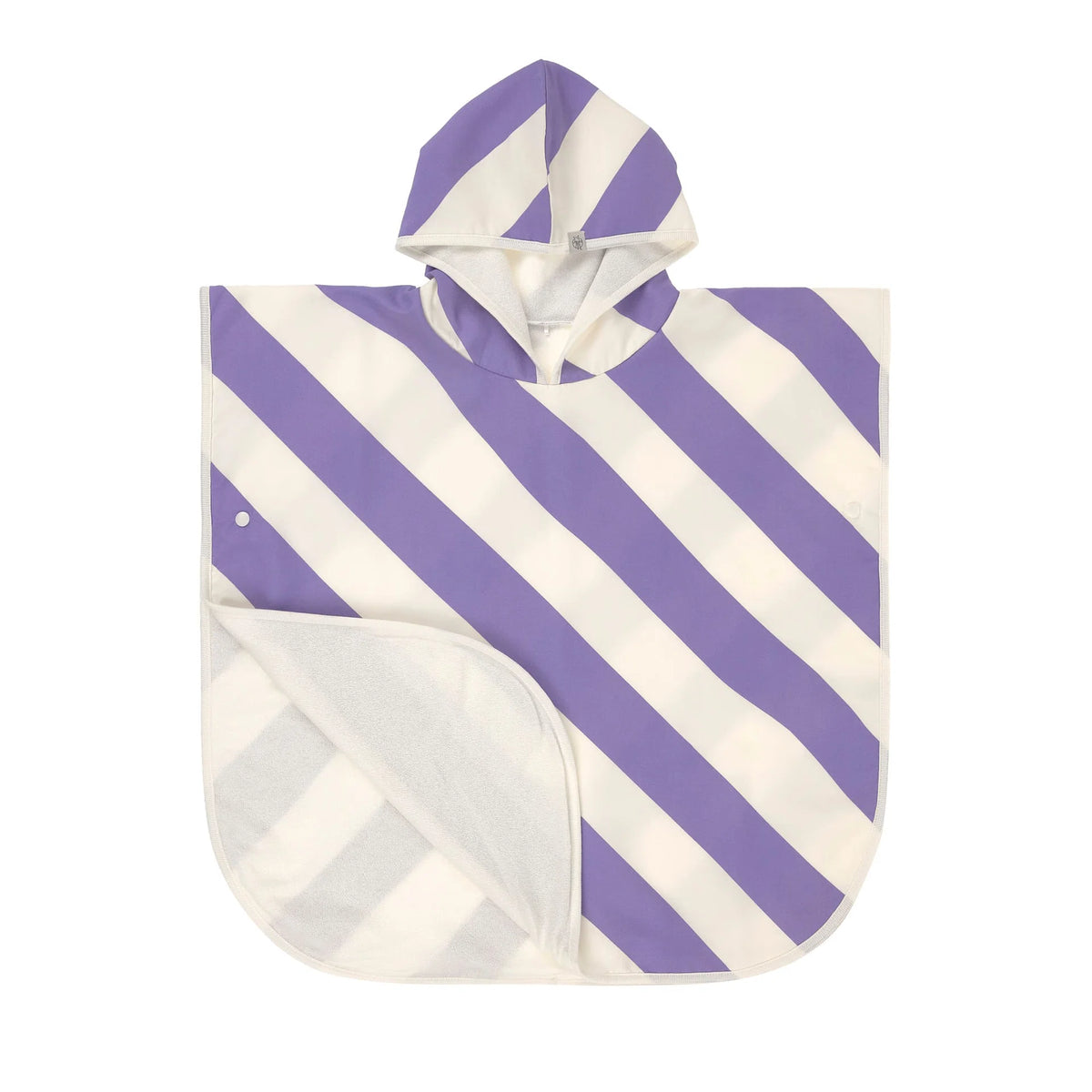 Poncho de plage Rayures violet/sel marin