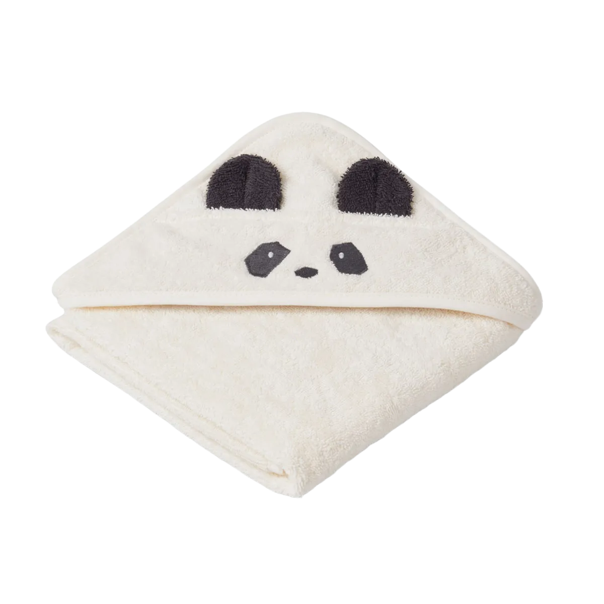 Serviette bébé à capuche Albert Panda Crème