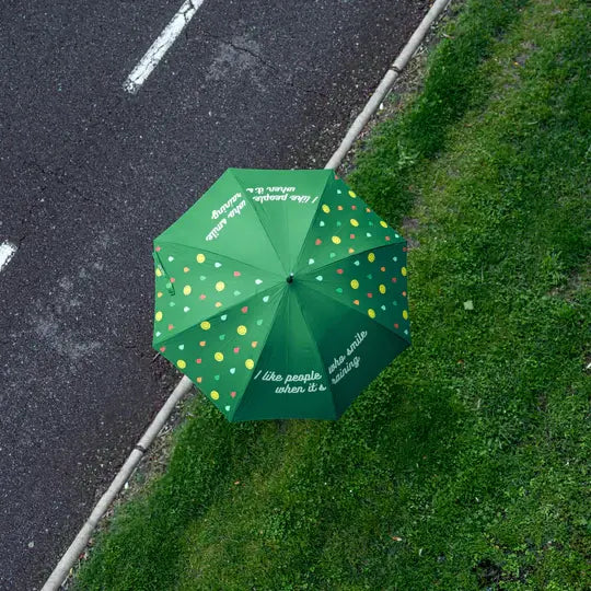 Parapluie - I Like People Who Smile when it's Raining - Vert
