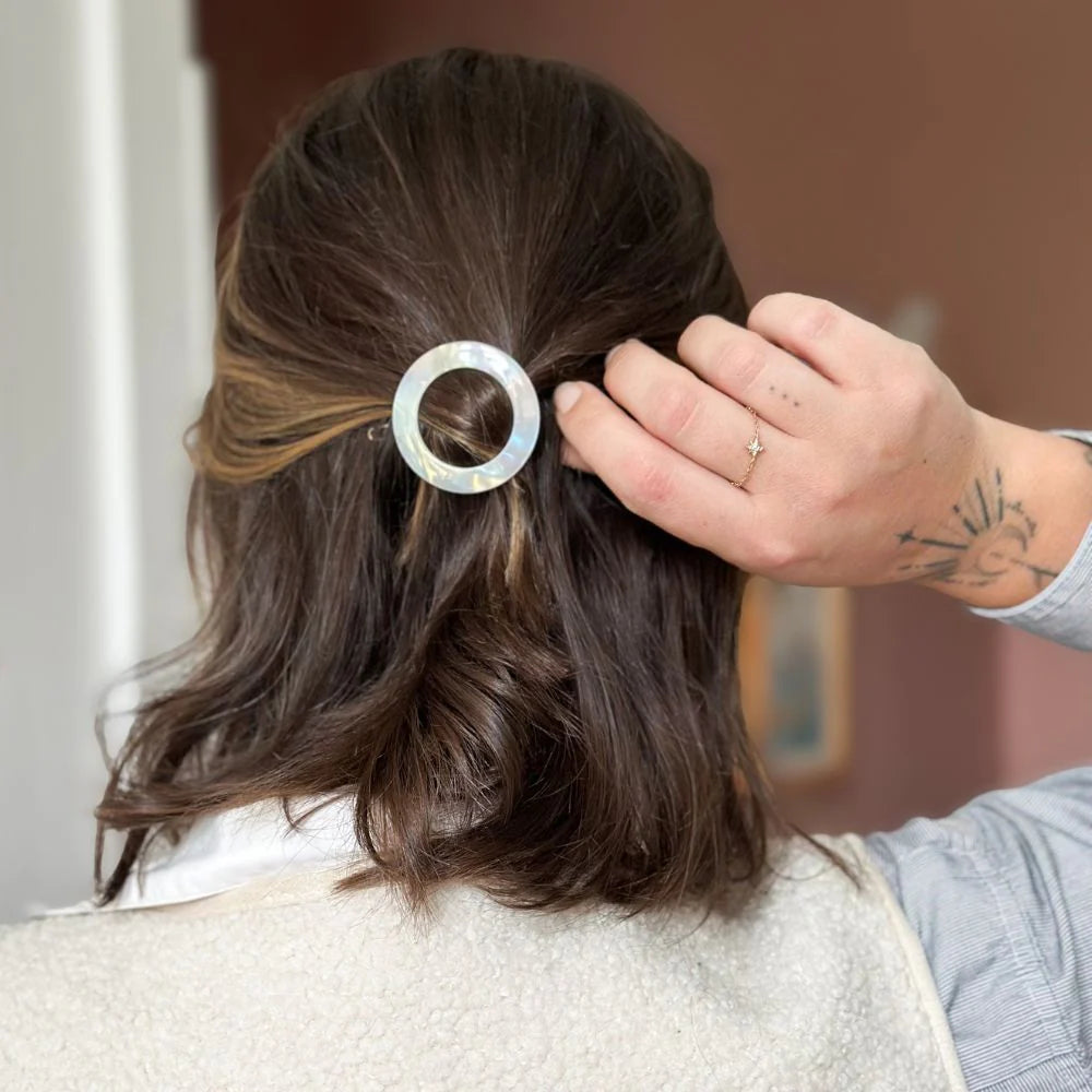 Barette Ronde nacre