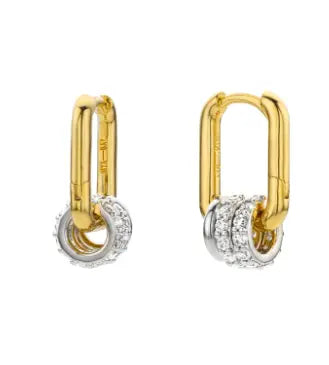 Jazzy Rock Earrings Silver/Gold