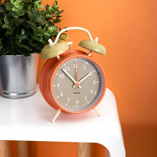Réveil Rétro - Beige et Orange
