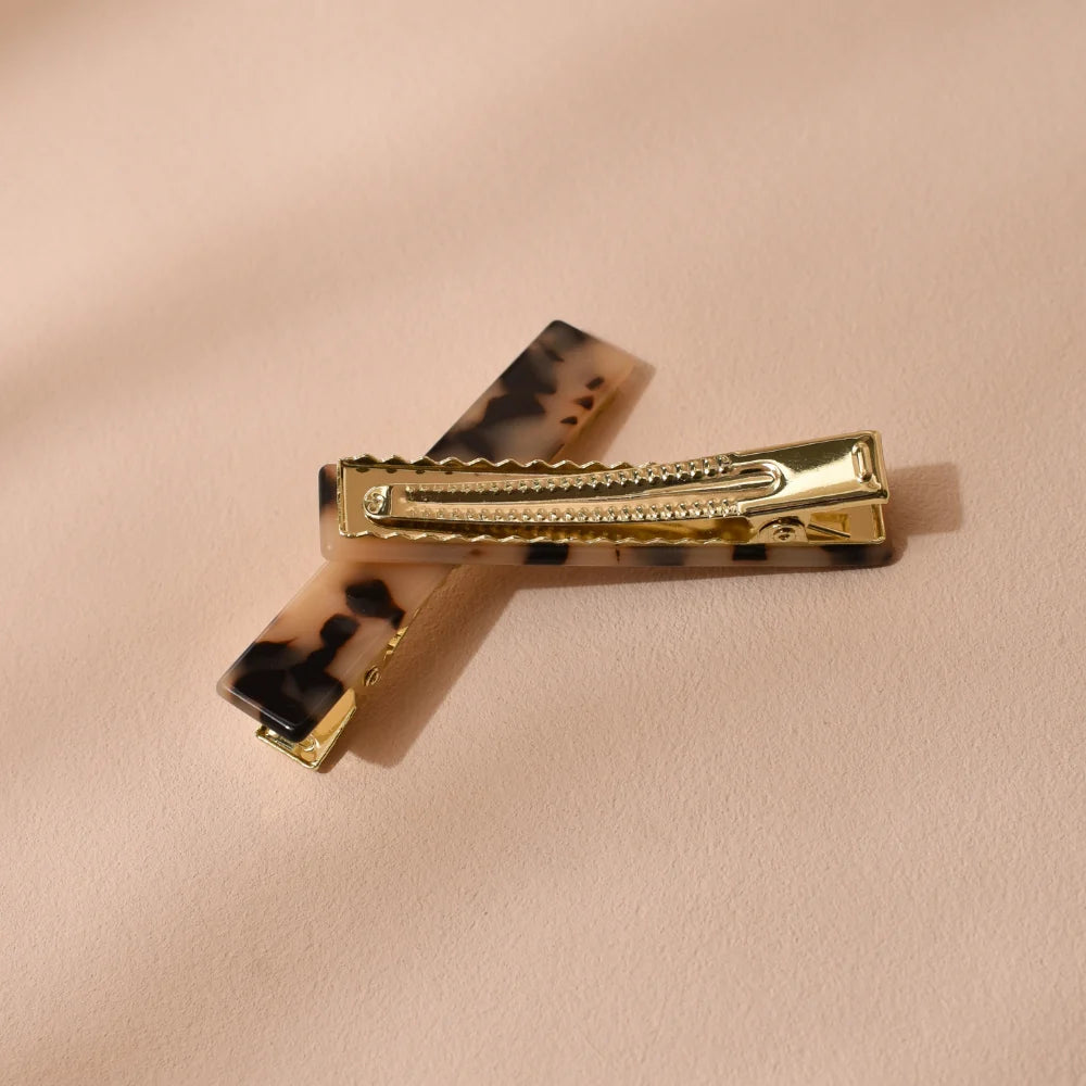 Tortoiseshell Flat Hair Clips (Set of 2)