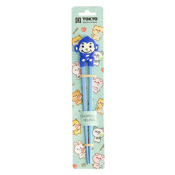 Eetstokjes voor kinderen - Aap - Blauw