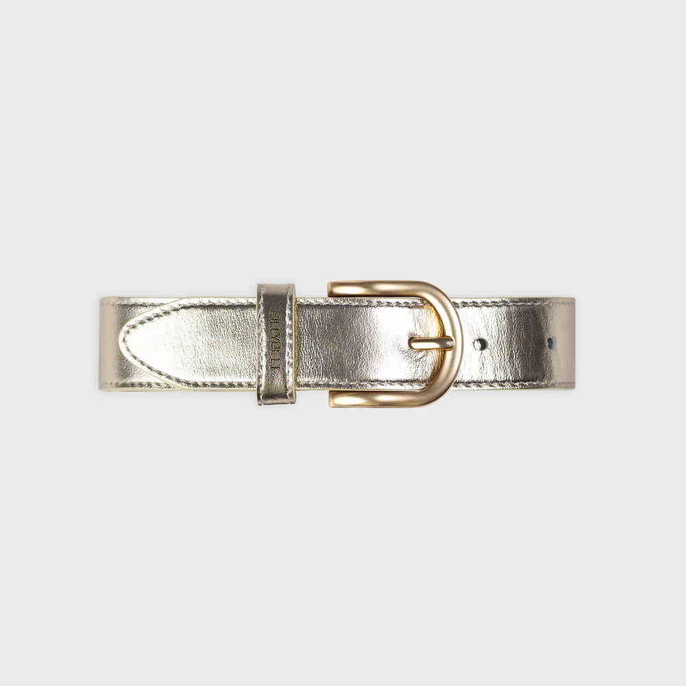 Ceinture femme en cuir unie - Gold