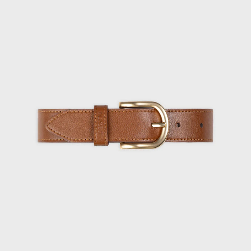 Ceinture femme en cuir unie - Marron