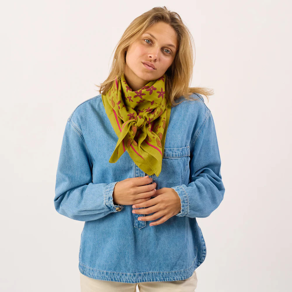 Foulard en coton 100% Bio Hélène - Vert