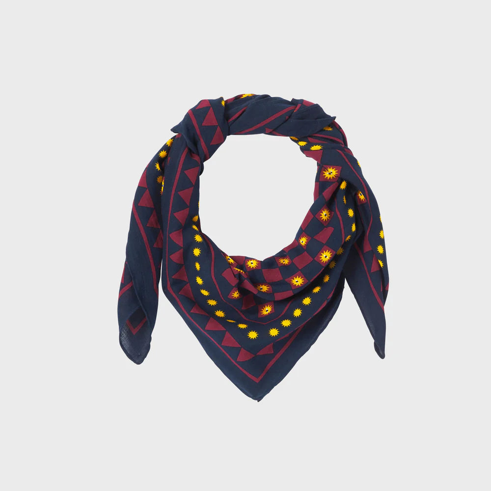 Foulard en 100% coton bio Romane - Marine