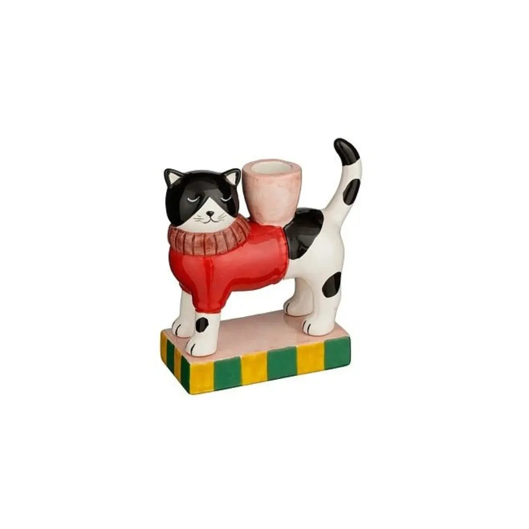 Witte kattenkaarshouder - 13 cm breed x 5,5 cm diep x 13 cm hoog