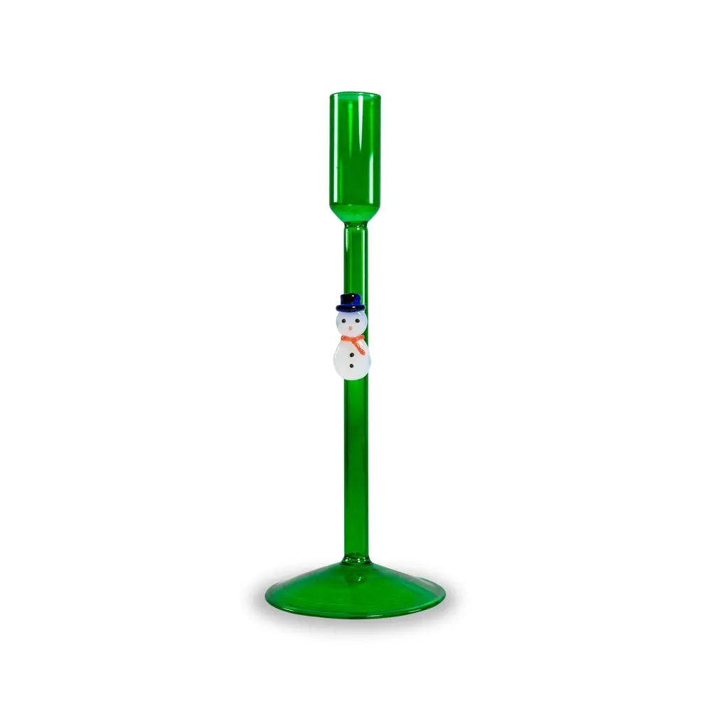 Glass candle holder - Snowman