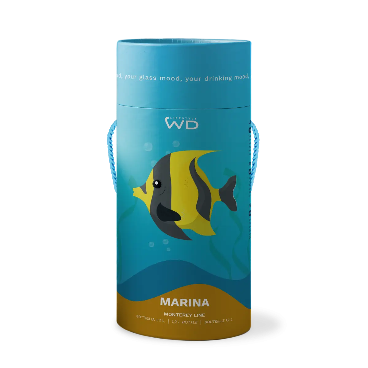 Glass Bottle - Tropical Fish 1.2L