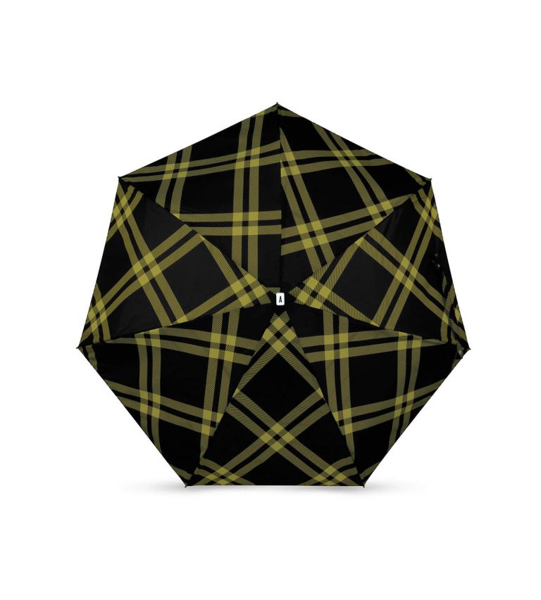 Mini Parapluie - Alwyne Imprimé Tweed -  Noir/Anis