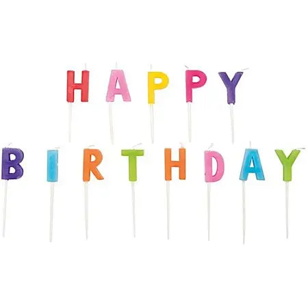 Bougie Happy Birthday multicolore
