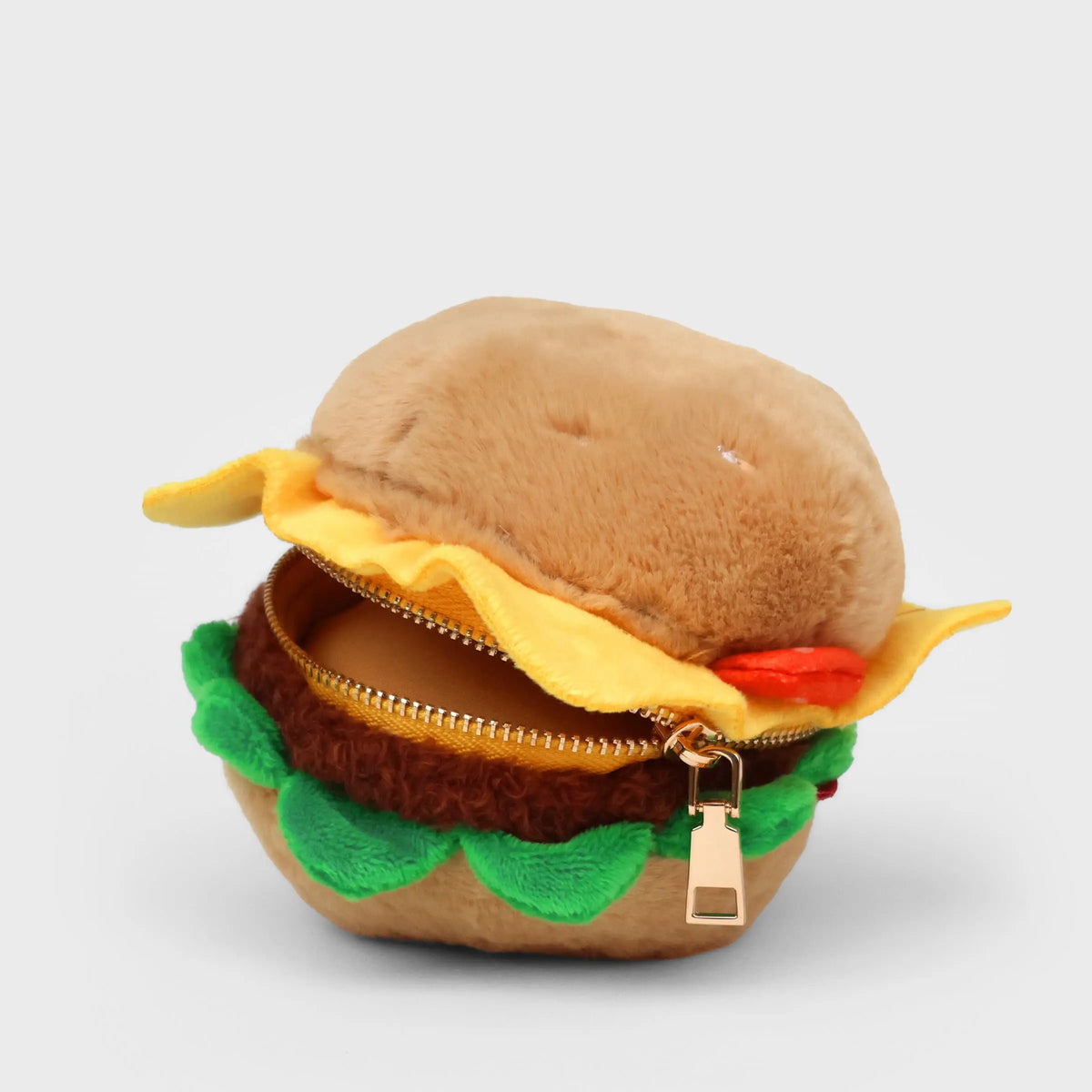 Pochette en peluche à fermeture éclair - Burger