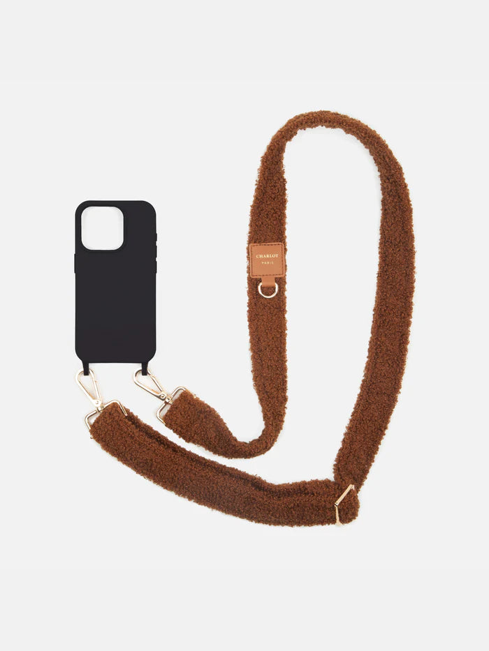 Cordon de téléphone Teddy Chocolat