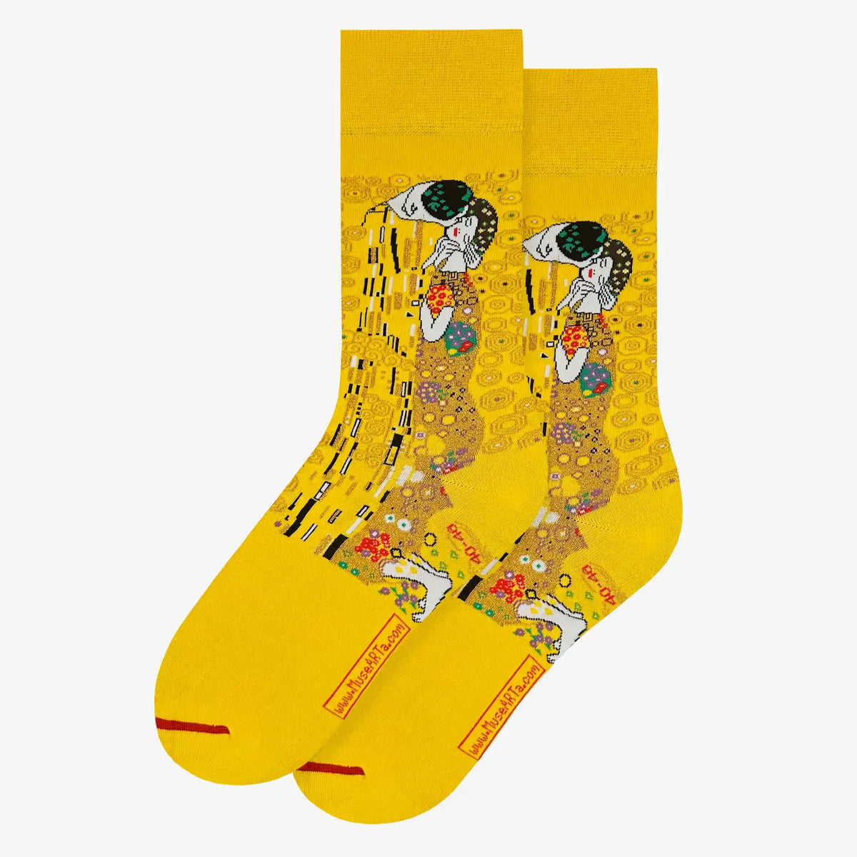 Chaussettes Gustav Klimt - Le Baiser - Jaune