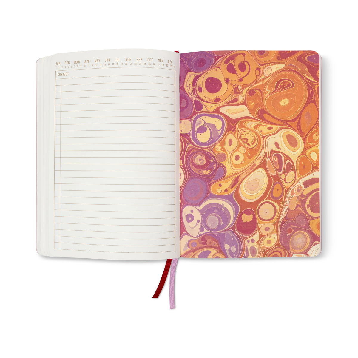 Journal Marbré à couverture douce - Cherry Peach