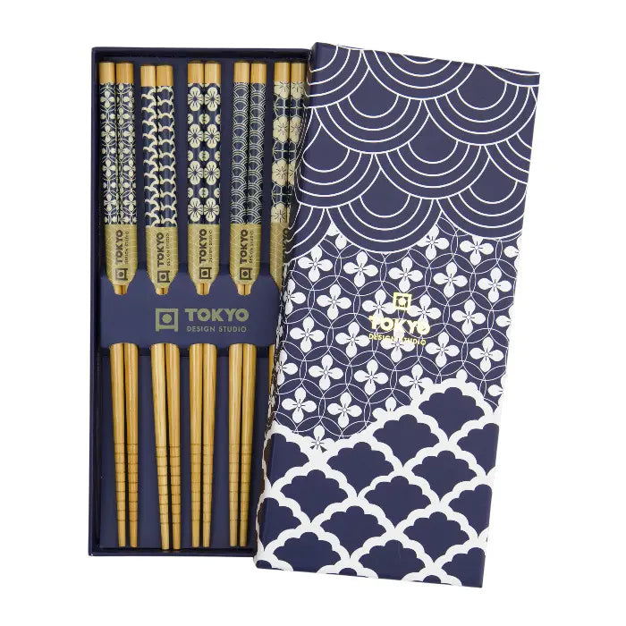 Cadeauset eetstokjes - Blauwe golf