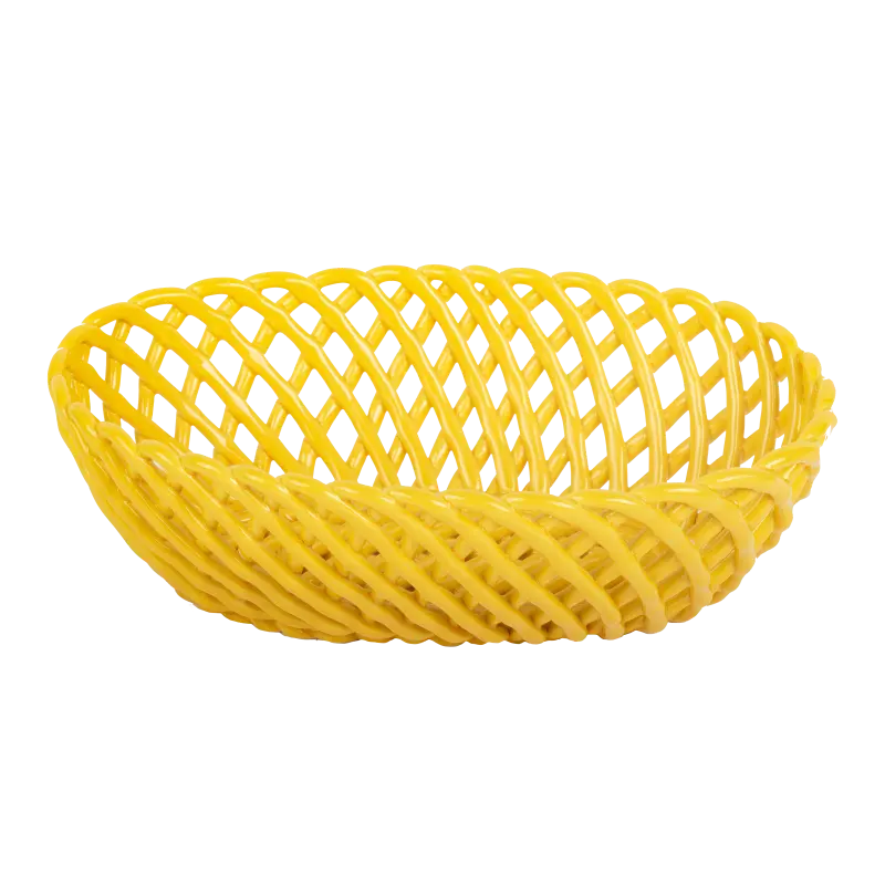 Panier en Porcelaine Oval Streetstyle Jaune (Large)