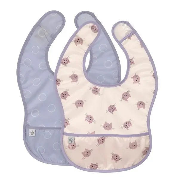 Bavoirs avec poche Tiny Team Cat (lot de 2)