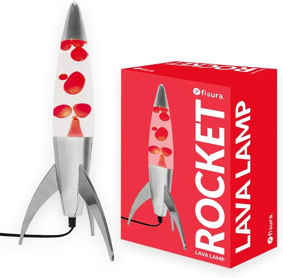 Lampe Lave - Rocket Rouge Chrome