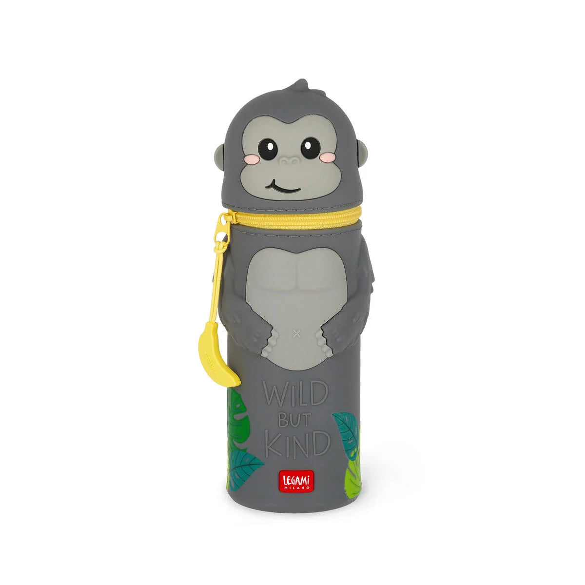 Trousse 2 en 1 en Silicone Gorilla « Wild but Kind » - Kawaii