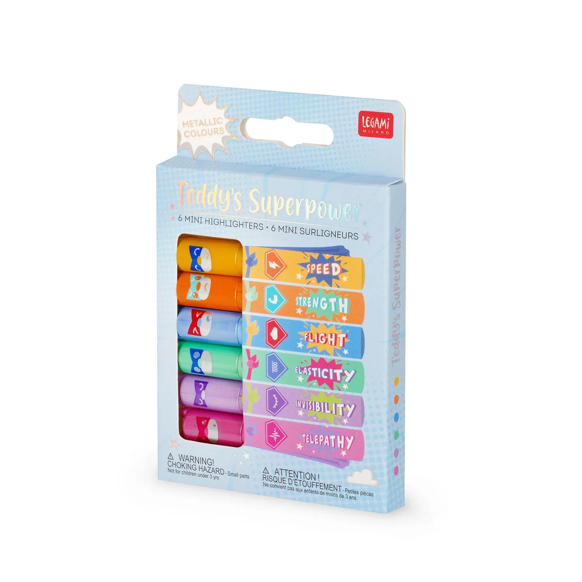 Surligneurs Mini - Teddy's Superpower (Set de 6)