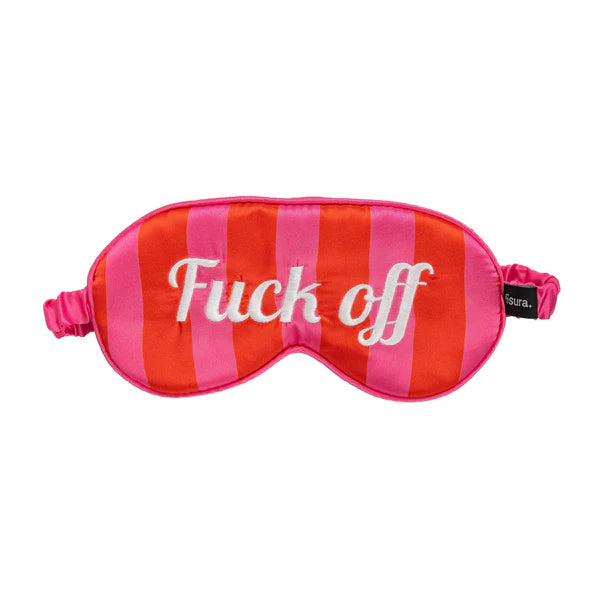 Masque de sommeil "Fuck Off" - Rouge à lignes roses