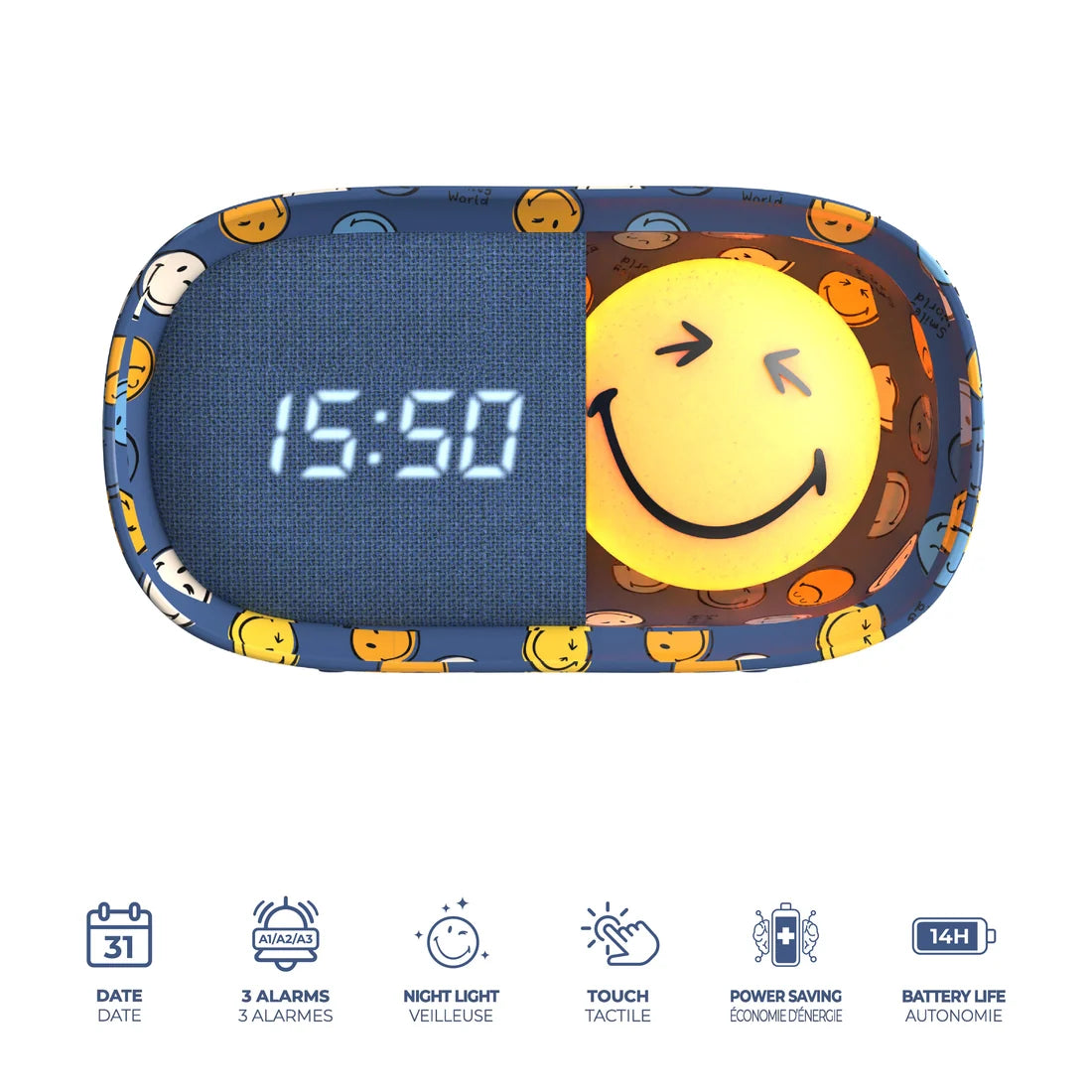 Réveil Smiley World - Dreamy Clock - Bleu