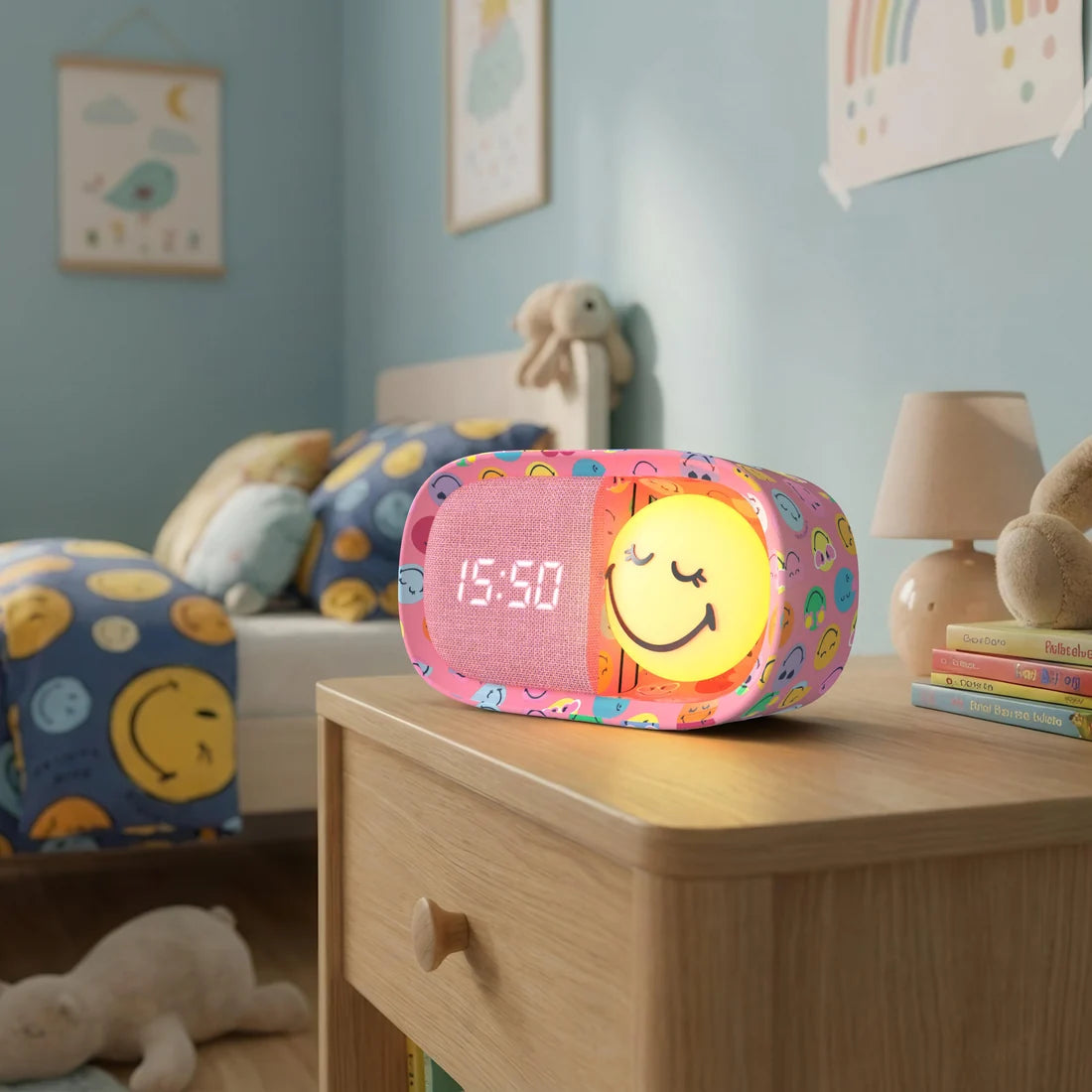 Smiley World Wekker - Dreamy Clock - Roze